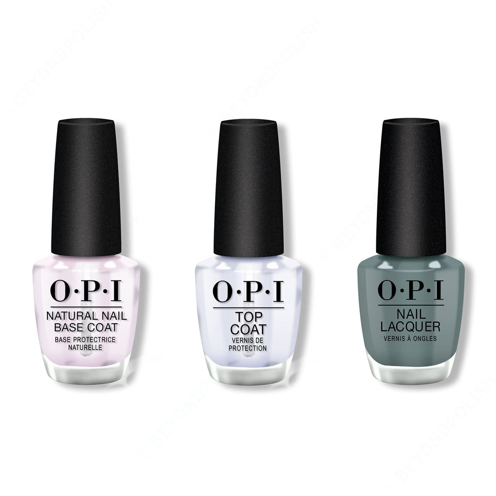 OPI - Nail Lacquer Combo - Base, Top & Suzi Talks With Her Hands 0.5 oz - Salon Quality