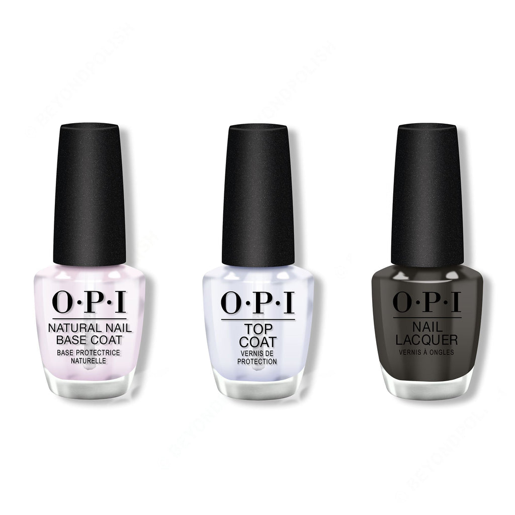 OPI - Nail Lacquer Combo - Base, Top & Suzi The First Lady of Nails 0.5 oz - Salon Quality