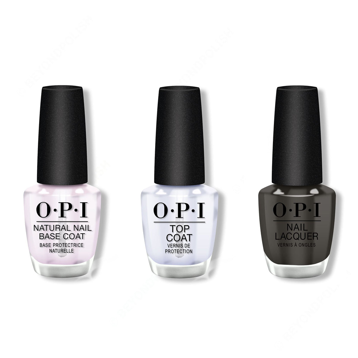 OPI - Nail Lacquer Combo - Base, Top & Suzi The First Lady of Nails 0.5 oz - Salon Quality