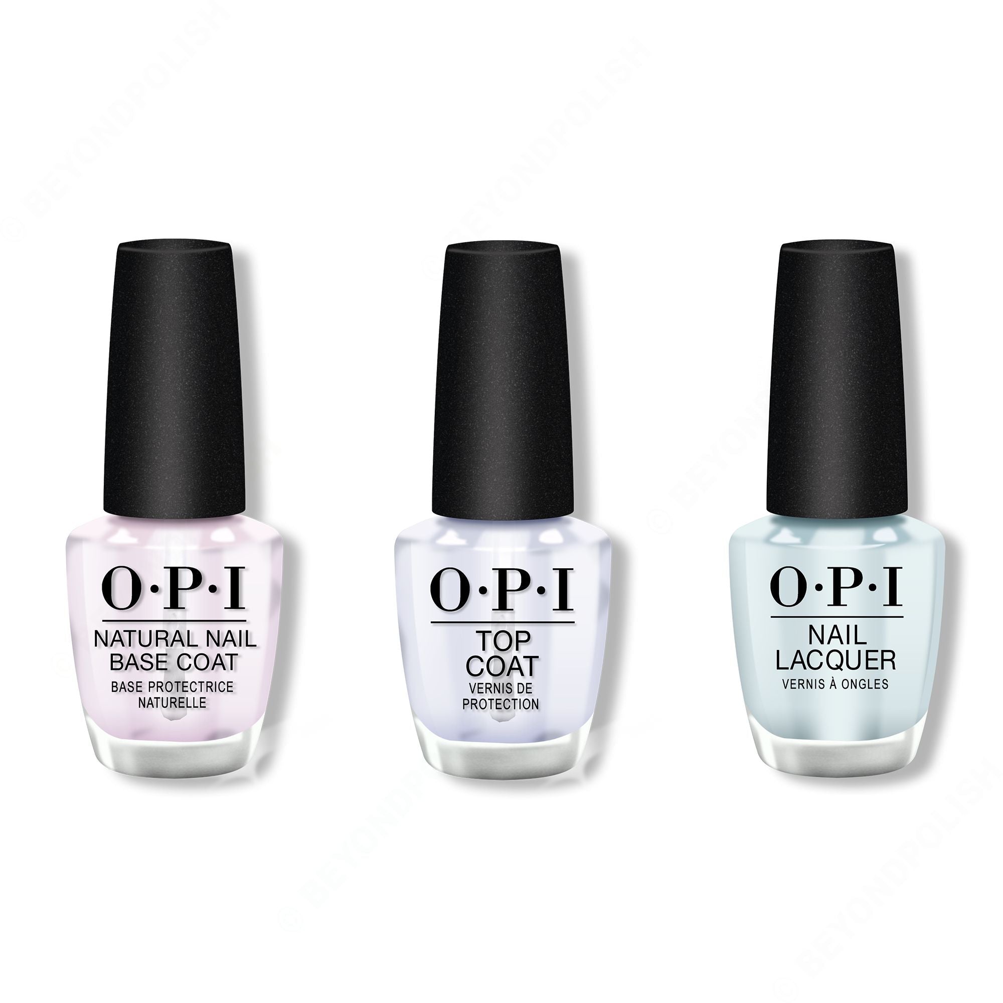 OPI - Nail Lacquer Combo - Base, Top & Suzi Without a Paddle 0.5 oz - Salon Quality