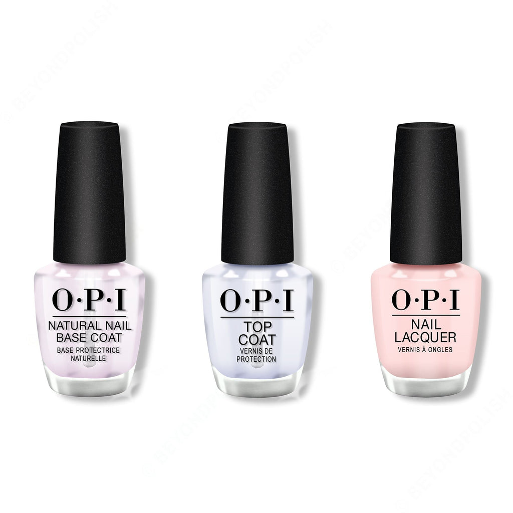 OPI - Nail Lacquer Combo - Base, Top & Sweet Heart 0.5 oz - Salon Quality