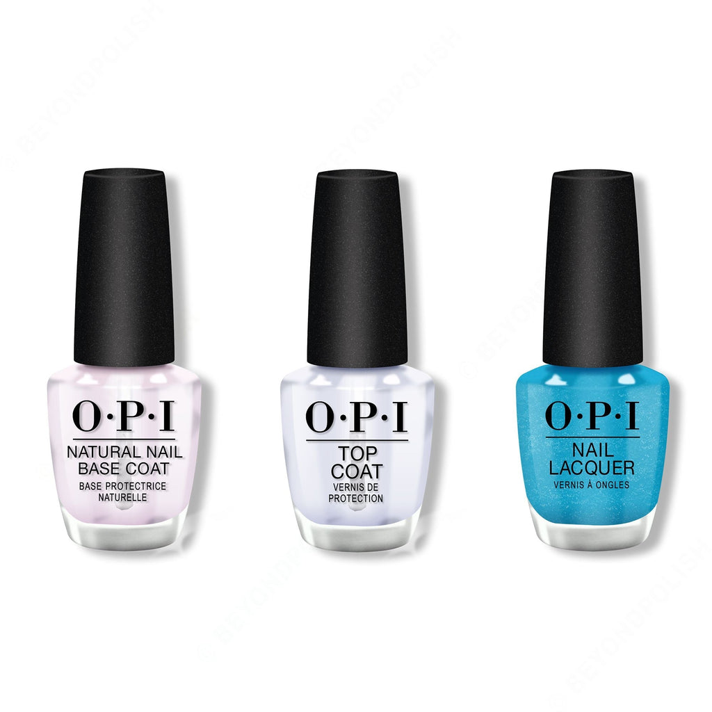 OPI - Nail Lacquer Combo - Base, Top & Teal the Cows Come Home 0.5 oz - Salon Quality