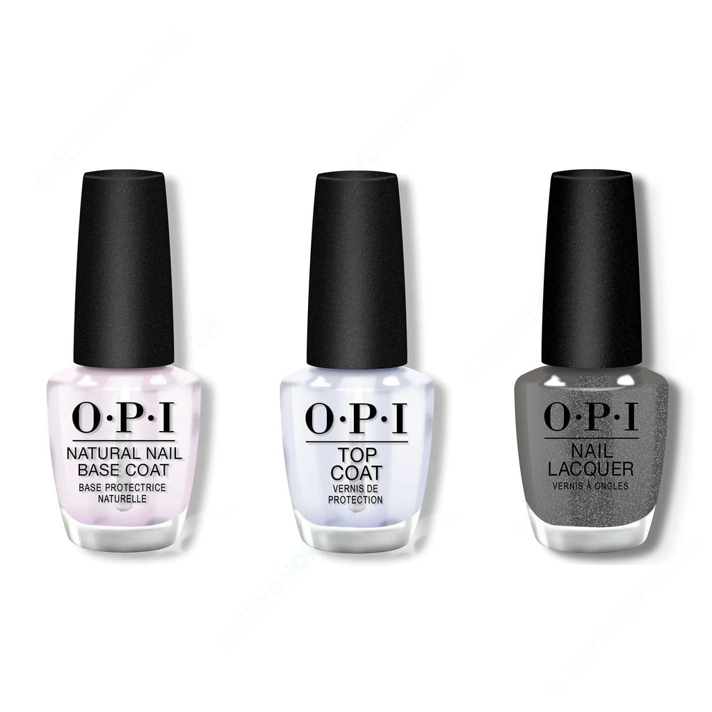 OPI - Nail Lacquer Combo - Base, Top & Tempted to Lick-orice - Salon Quality