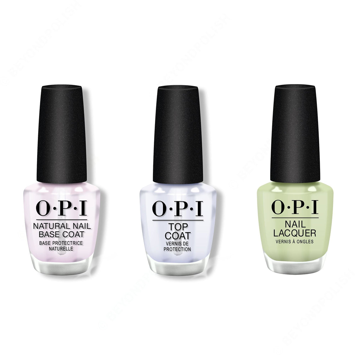 OPI - Nail Lacquer Combo - Base, Top & The Pass is Always Greener - Salon Quality