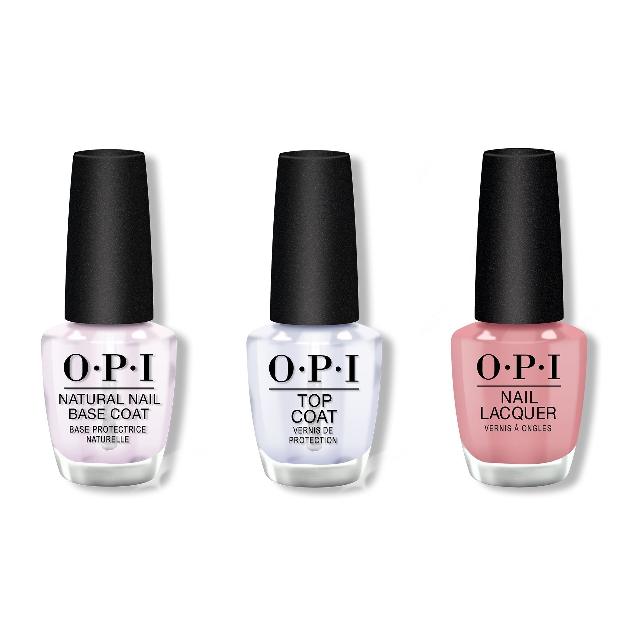 OPI - Nail Lacquer Combo - Base, Top & Tickle My France-y 0.5 oz - Salon Quality