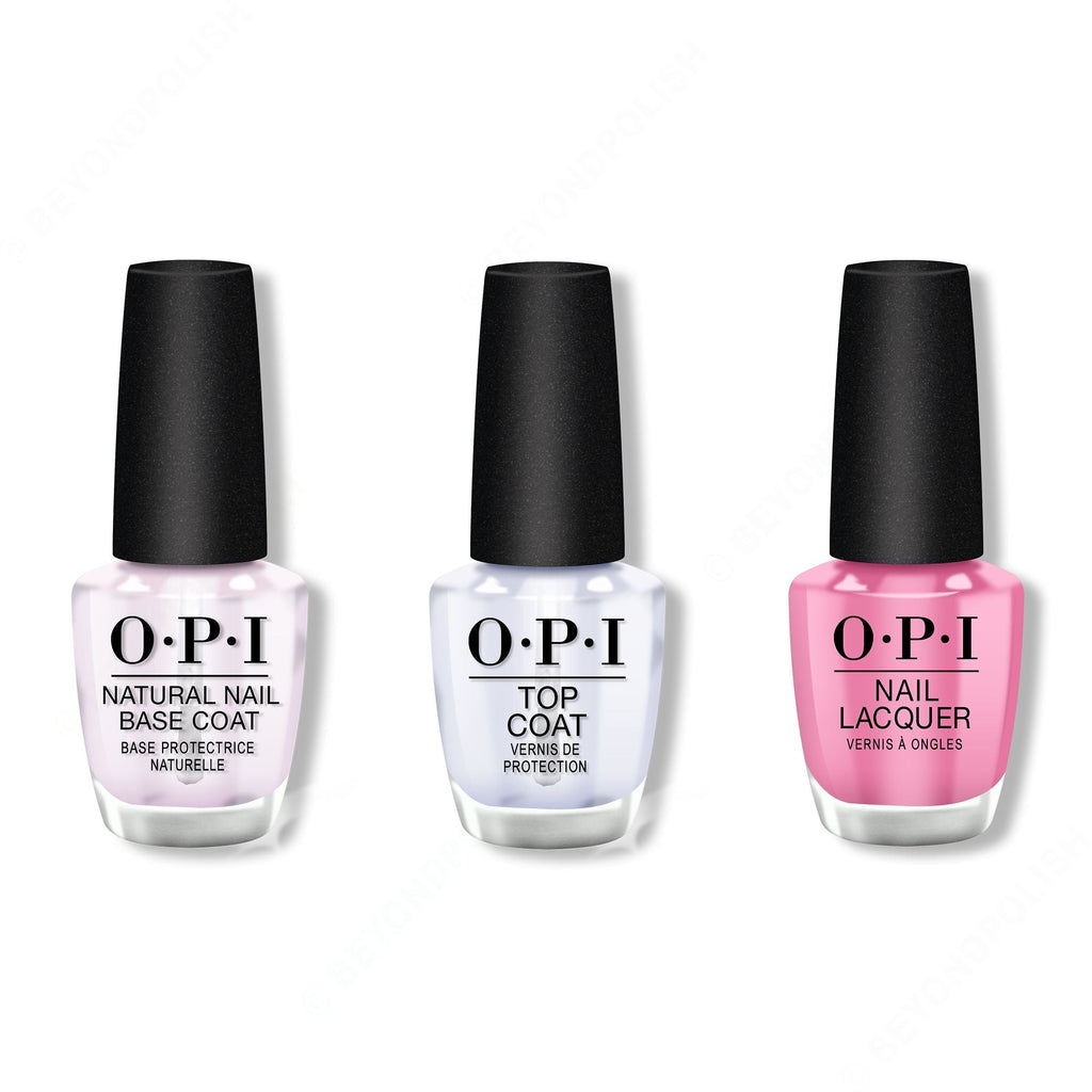 OPI - Nail Lacquer Combo - Base, Top & Two-Timing the Zones 0.5 oz - Salon Quality