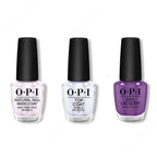 OPI - Nail Lacquer Combo - Base, Top & Violet Visionary - Salon Quality