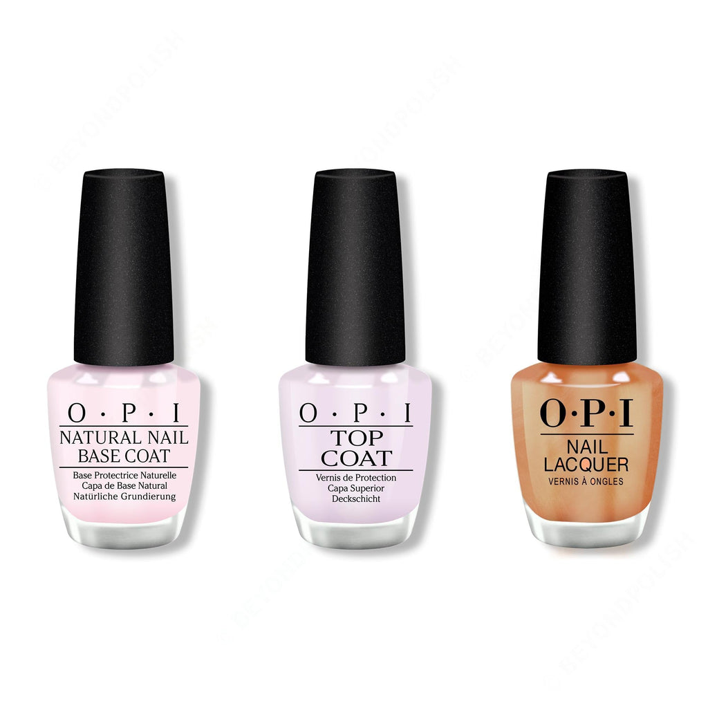 OPI - Nail Lacquer Combo - Base, Top & #Virgoals - Salon Quality