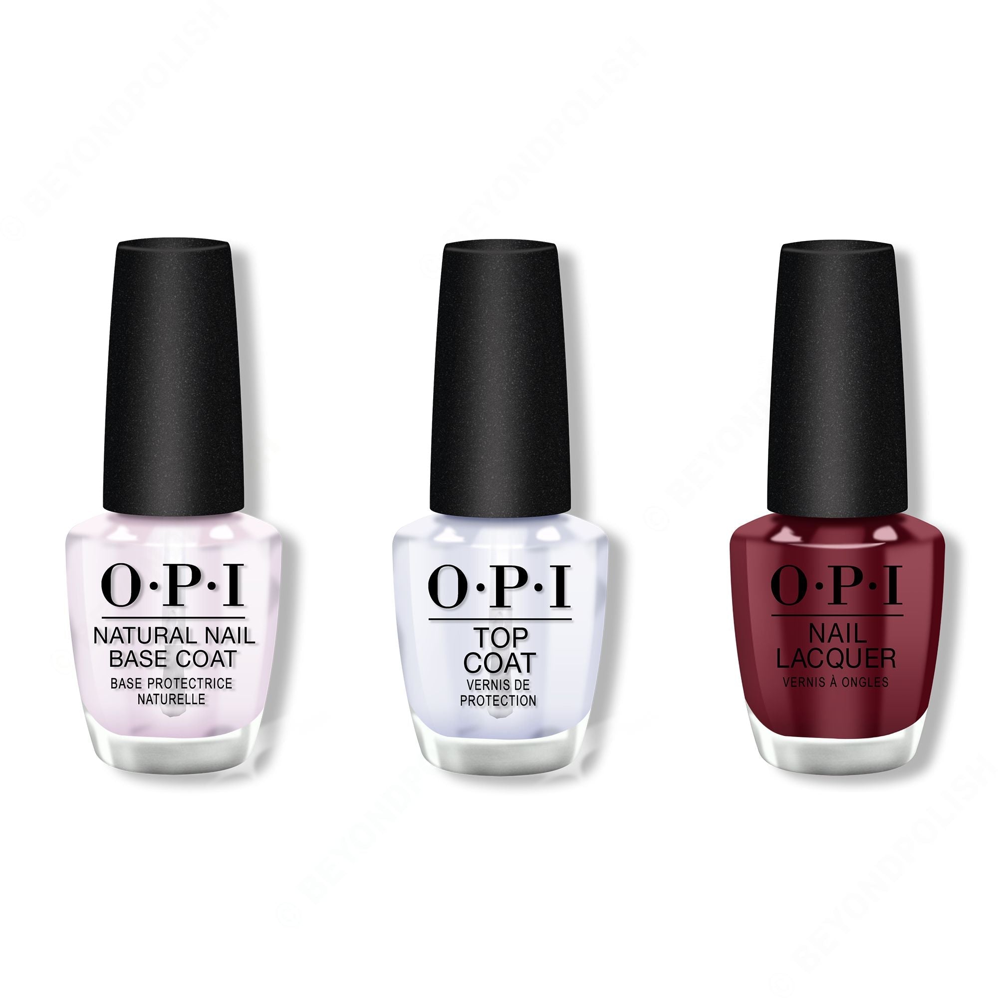 OPI - Nail Lacquer Combo - Base, Top & We the Female 0.5 oz - Salon Quality