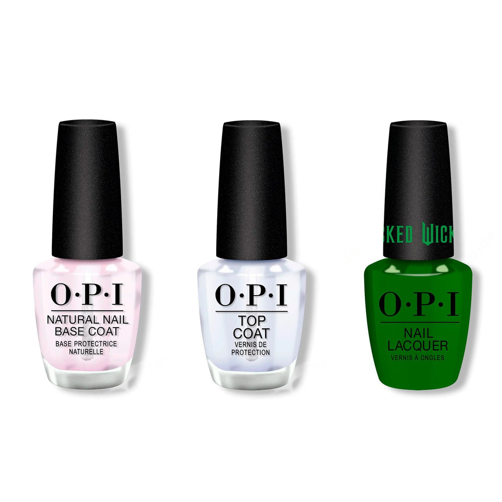 OPI - Nail Lacquer Combo - Base, Top & Witch O'Clock - Salon Quality