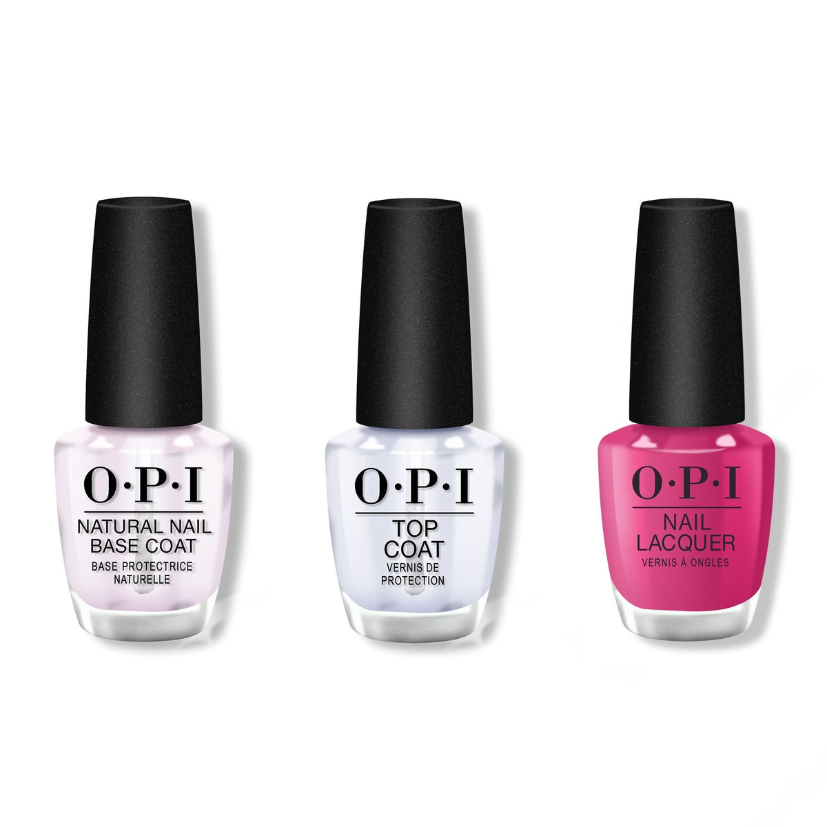 OPI - Nail Lacquer Combo - Base, Top & Without a Pout - Salon Quality