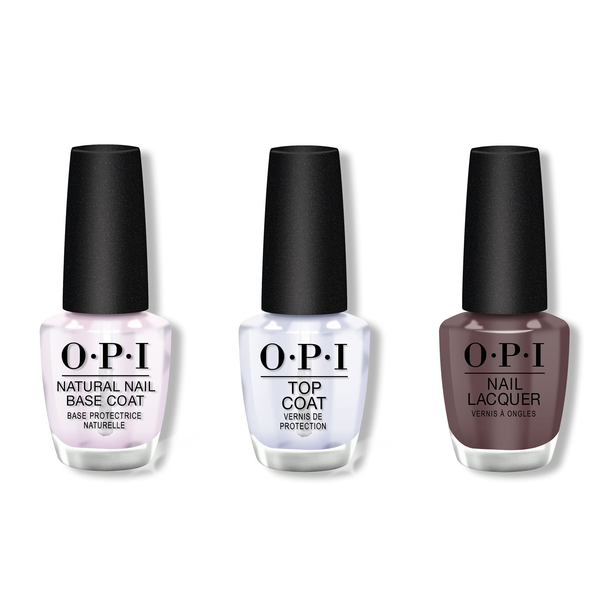 OPI - Nail Lacquer Combo - Base, Top & You Don't Know Jacques! 0.5 oz - Salon Quality