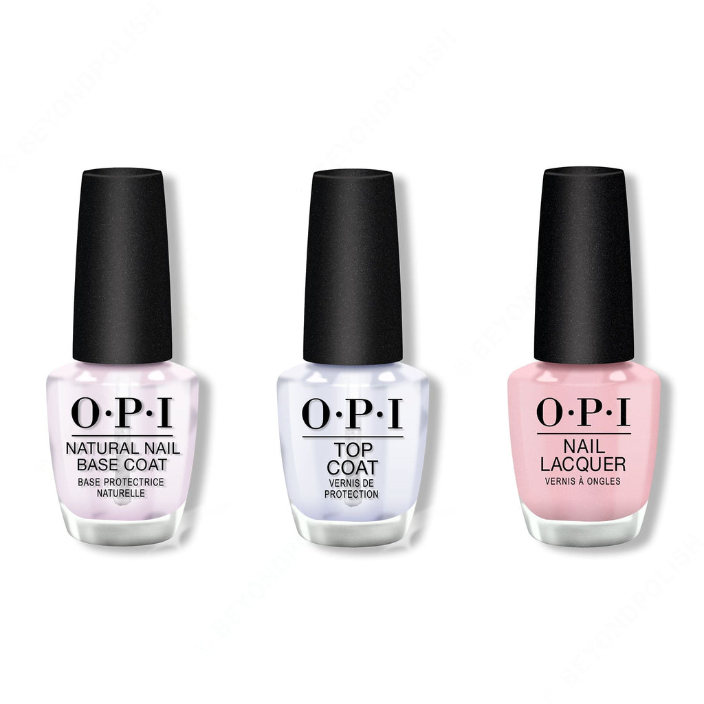 OPI - Nail Lacquer Combo - Base, Top & You've Got That Glas-glow 0.5 oz - Salon Quality